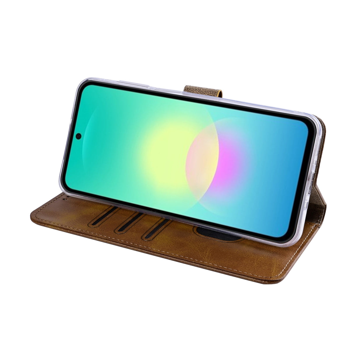 Rixus Bookcase Hülle Samsung Galaxy A27 Hellbraun Detailansicht