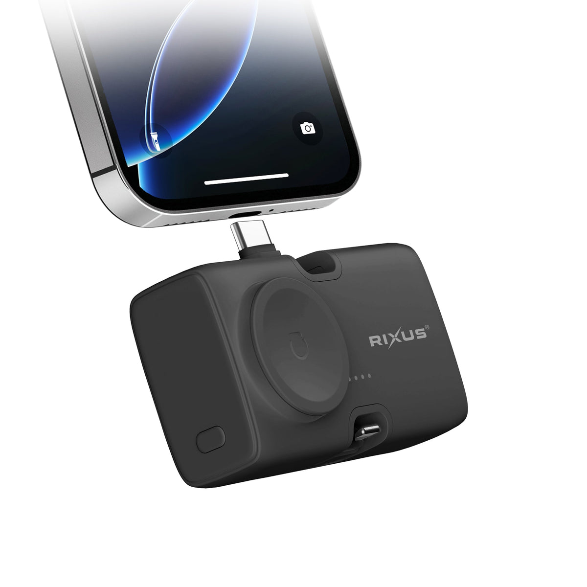 Rixus Powerbank 4500 mAh 20W USB-C 3-in-1 Schwarz