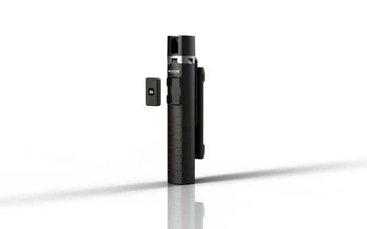 Selfie Stick Bluetooth Zwei LED Lichter Schwarz