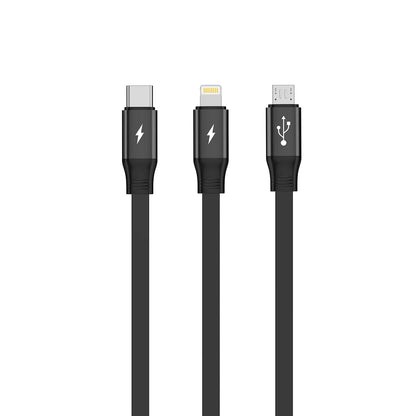 Multi Charging 3 In 1 Fast Charger Cable Black - Handyschmiede - saar