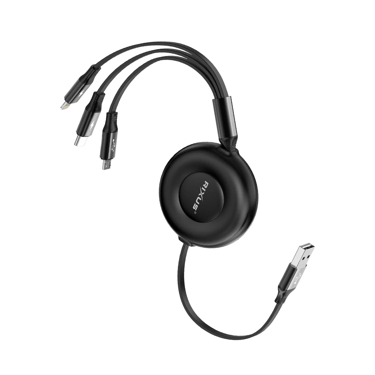 Multi Charging 3 In 1 Fast Charger Cable Black - Handyschmiede - saar