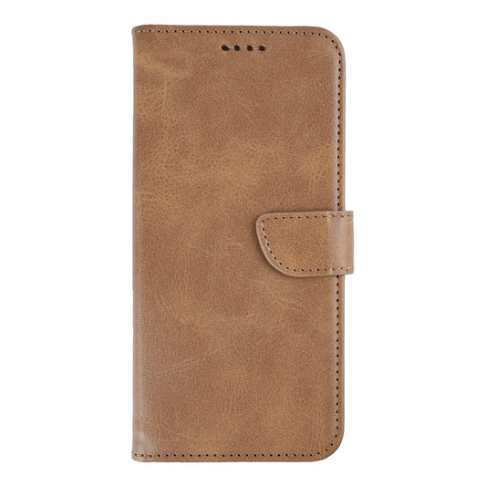 Rixus Bookcase Hülle – Samsung Galaxy S24 / S25 – Hellbraun - Handyschmiede-saar