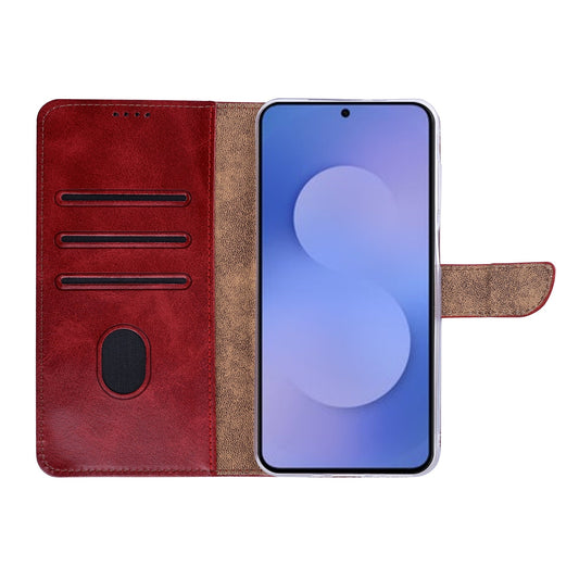 Rixus Bookcase Hülle – Samsung Galaxy S26 FE – Dunkelrot - Handyschmiede-saar
