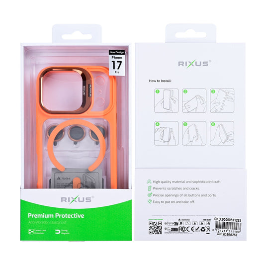 Rixus Classic 03 MagSafe Hülle – iPhone 17 Pro – Orange - Handyschmiede-saar