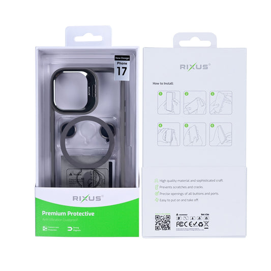 Rixus Classic 03 MagSafe Hülle – iPhone 17 – Titanium Grey - Handyschmiede-saar