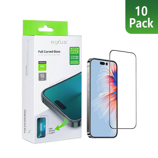Rixus Clear HD Full-Cover Panzerglas 10er Pack für iPhone 18 Pro Max, iPhone 17 Pro Max - Handyschmiede-saar