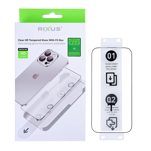Rixus Clear HD Panzerglas mit Montagehilfe für iPhone 17 - Handyschmiede-saar