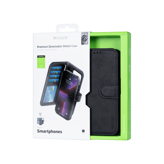 Rixus Duo Magnetic Wallet Hülle – Samsung Galaxy S24 – Schwarz - Handyschmiede-saar