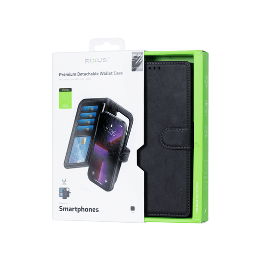 Rixus Duo Magnetic Wallet Hülle – Samsung Galaxy S24 Ultra – Schwarz - Handyschmiede-saar