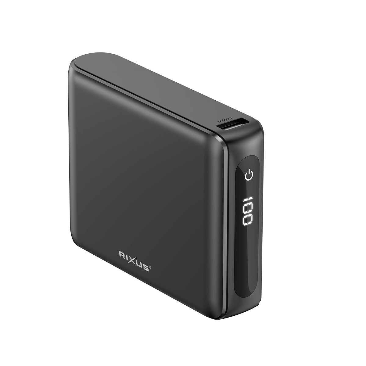 Rixus Powerbank 20000 mAh USB-C mit Display Schwarz
