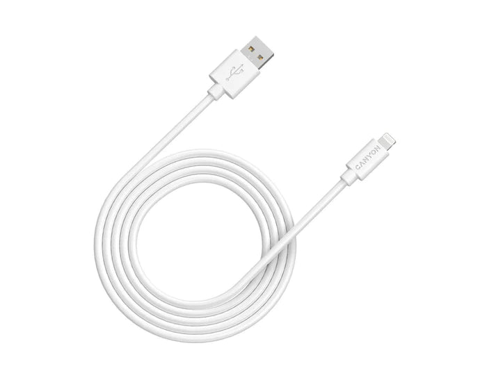 Canyon MFI-12 USB A ZU Lightning Kabel 2M Weiss - Handyschmiede-saar