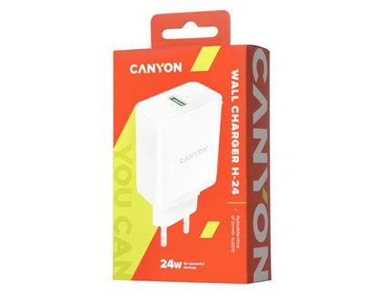 Canyon Wall Charger H-24 USB QC 3.0 Weiß Netzstecker - Handyschmiede-saar