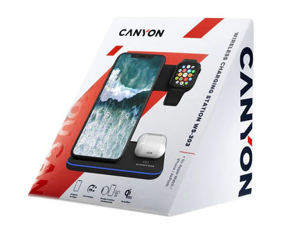 Canyon Wireless Charger 3-1 WS-303 15W Schwarz - Handyschmiede-saar