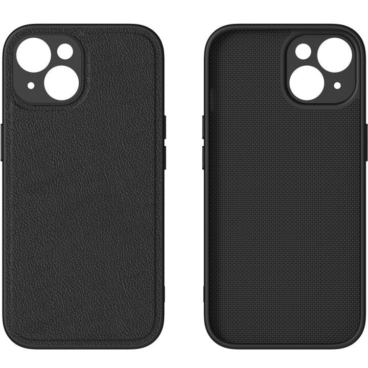 iPhone 15 Case 5.0 (Glattes PU-Leder) Schwarz - Handyschmiede-saar
