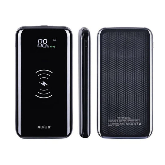 Rixus Wireless Power Bank 10,000mAh Schwarz - Handyschmiede-saar